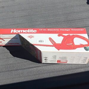 17" Hedge Trimmer with 3/8 in. Cut Homelite Electric dual-action steel blades,